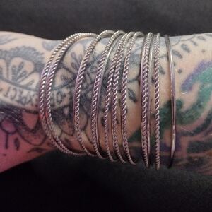 Silver Bohemian Cuff Bracelet Adjustable NWOT